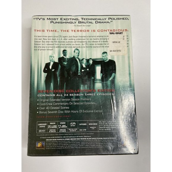 24 Season Three 7 DISC Set Brand New Original Packaging FOX TV Series - Picture 2 of 4